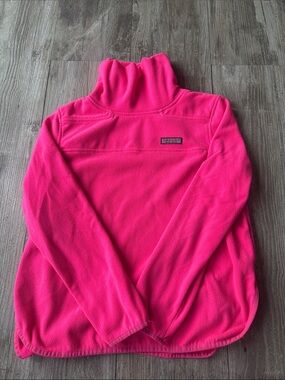 Vineyard Vines Bright Pink Fleece Quarter-Zip Pullover